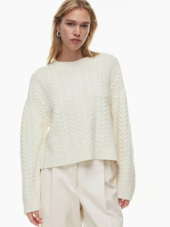 Aritzia Sweaters - Aritzia The Group by Babaton Shores Merino Wool Sweater Birch Cream Size Small